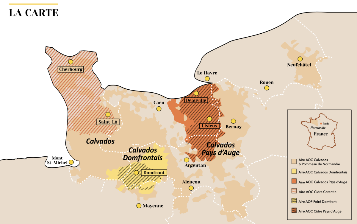 Carte des appellations cidricoles normandes - IDAC